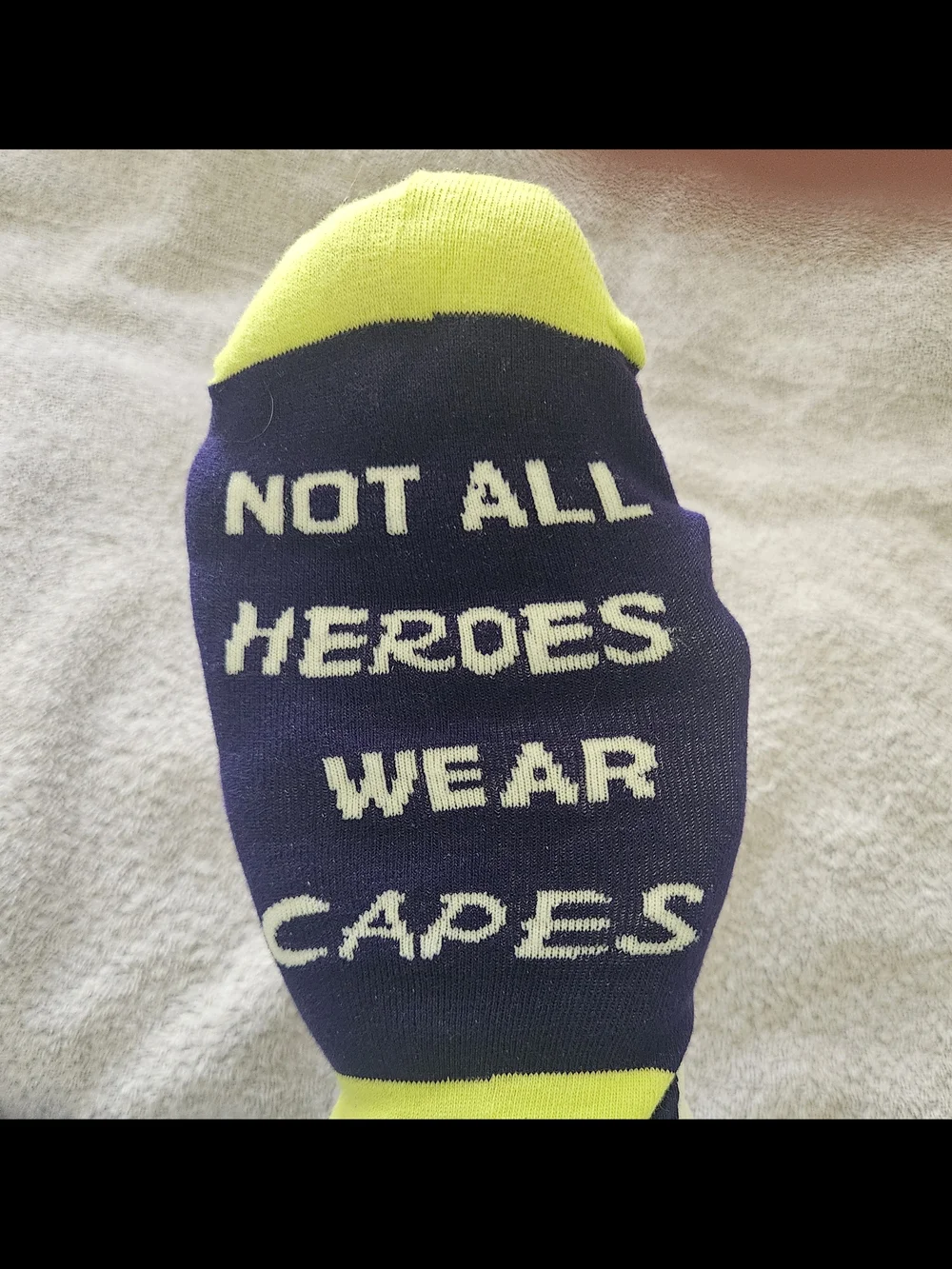 Novelty Nurse Crew Socks - Navy & Lime